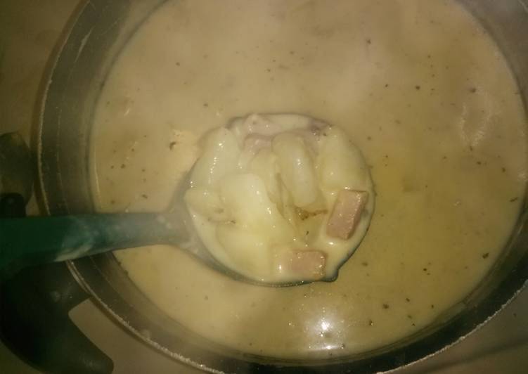 Ham and cheese potato soup