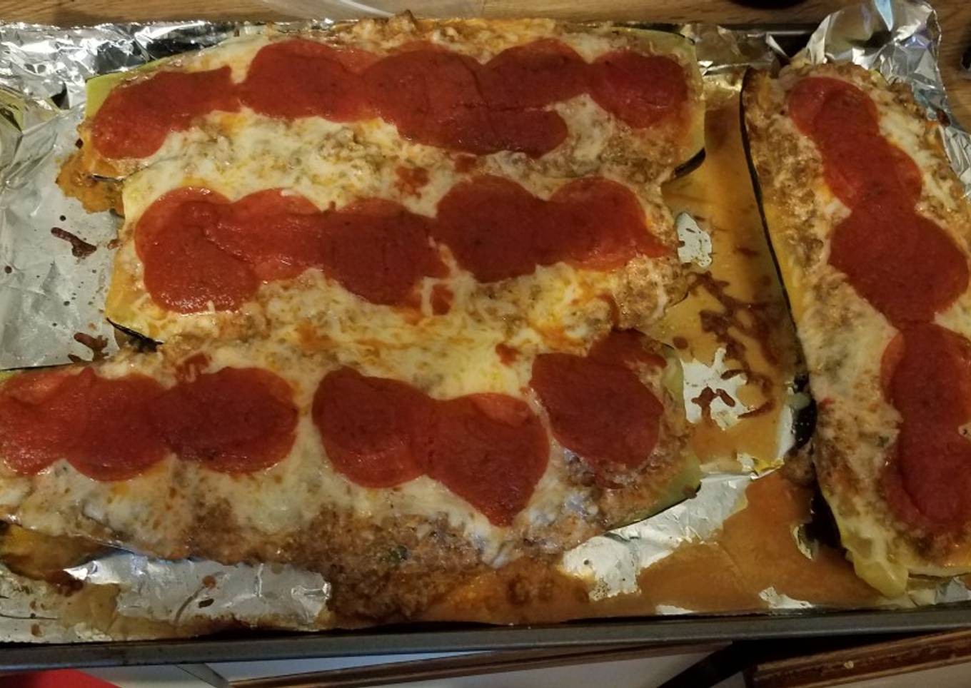 Zucchini boat lasagna