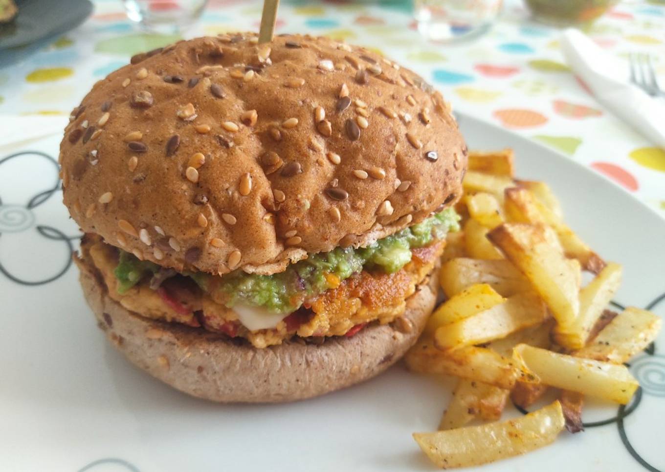 Hamburguesa de tofu y piquillo