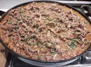 Una foto de Relleno para tacos en wok