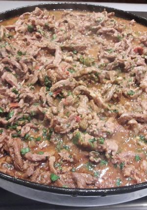 Una foto de Relleno para tacos en wok
