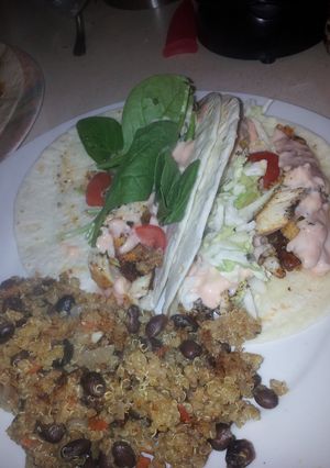 A picture of tilapia fish tacos.