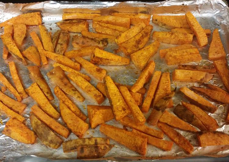 Recipe: Yummy Baked Sweet Potato Wedges