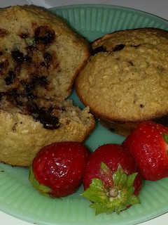 A picture of Chocolate chip banana oat muffins.