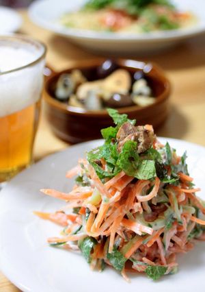 A picture of Maman's Salade de Carottes Rapées (Carrot Salad).