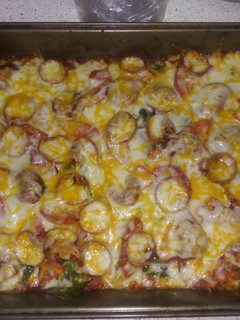Una foto de Pizza de coliflor