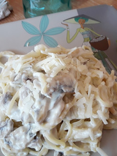 Una foto de Pasta fungui 5 quesos