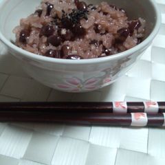 Sekihan Made in a Rice Cooker A picture of Sekihan Made in a Rice Cooker.