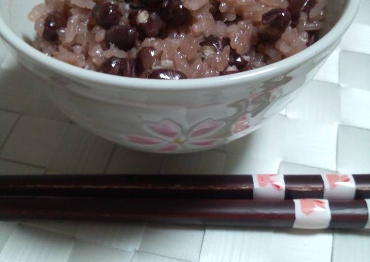 Recipe of Perfect Sekihan Made in a Rice Cooker