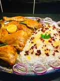 Zereshk Polo Morgh - Persian Barberry Rice with Chicken