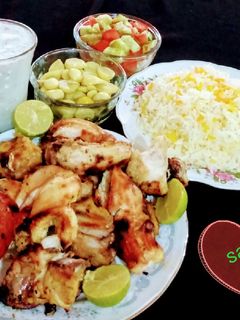 عکسی از دستور چلو کباب مرغ (جوجه کباب) 🐔