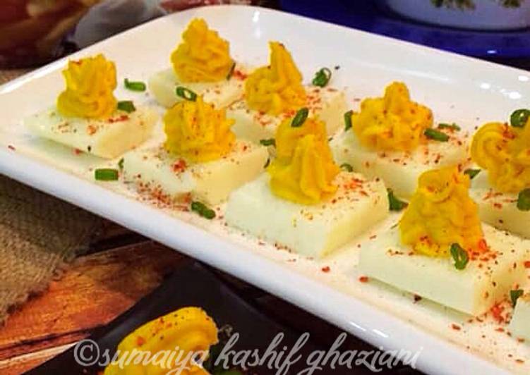 Simple Way to Make Ultimate Square Devil Eggs #CookpadSehri