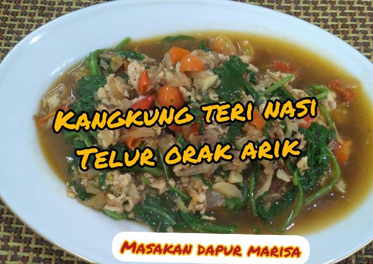 Resep kangkung ikan teri nasi telur orak arik