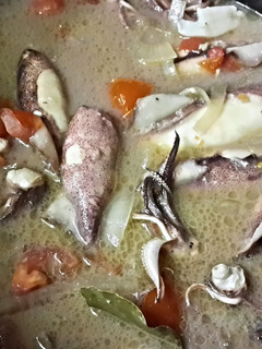 A picture of Squid Adobo (Adobong Squid).