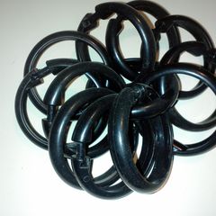A picture of helpful hints for shower curtain rings.