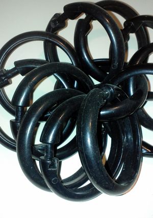 A picture of helpful hints for shower curtain rings.