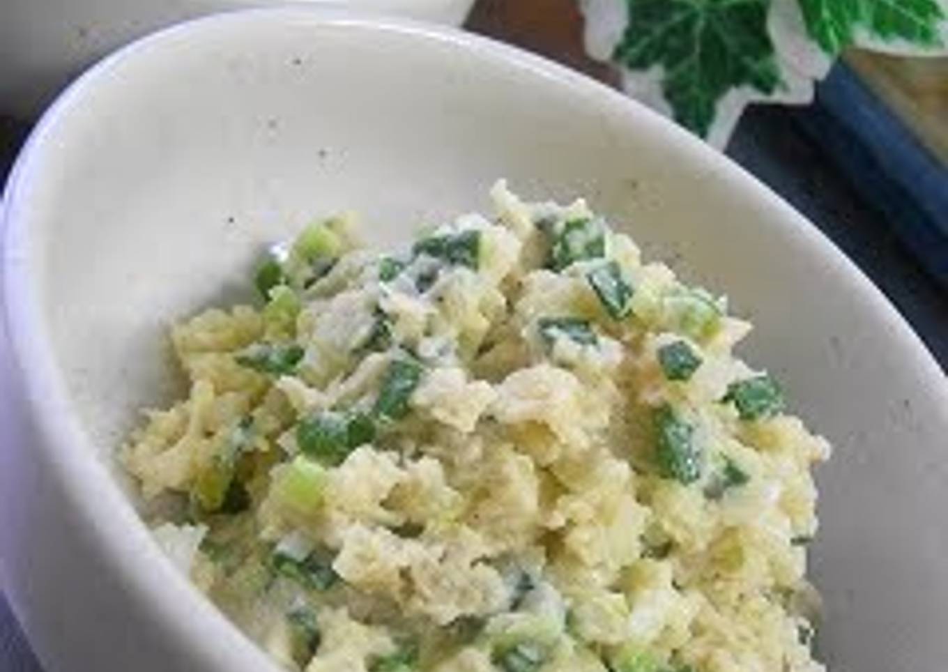 Potato salad with green onions (plus wasabi or yuzu)