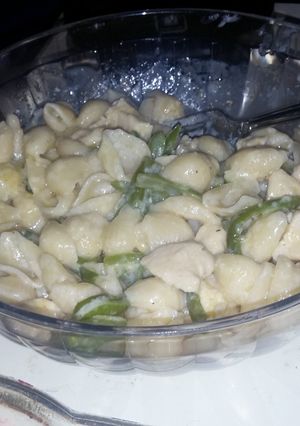 A picture of Chicken and shells.