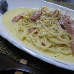 A picture of Carbonara with White Miso.
