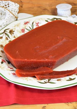 A picture of Quince Paste in a Crock Pot.