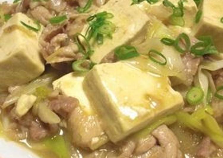 Recipe of Speedy Simmered Tofu and Pork With Oyster Sauce