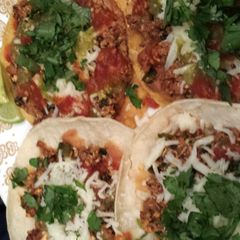 A picture of Chorizo and Eggs Tostada.