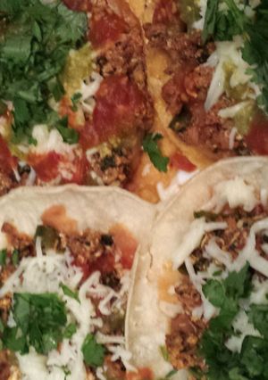 A picture of Chorizo and Eggs Tostada.
