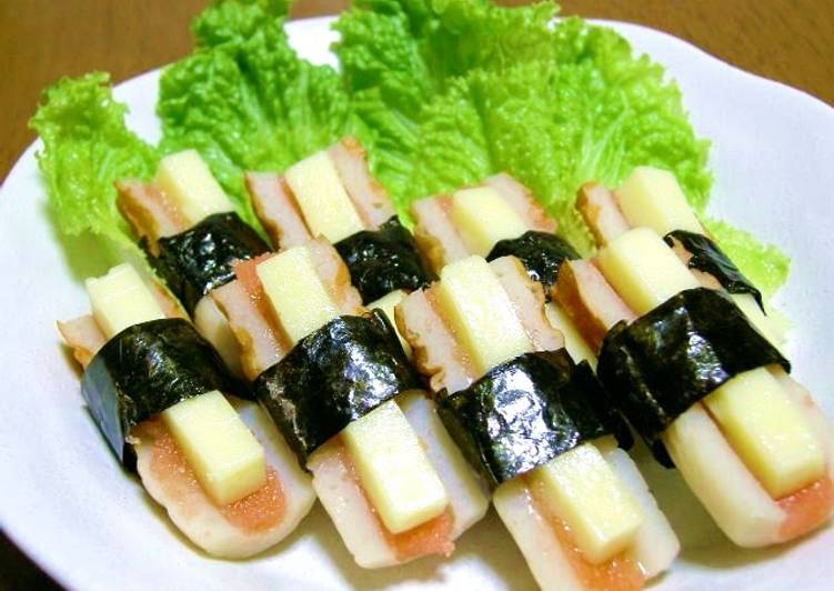 Recipe of Quick Baked Chikuwa with Mentaiko and Cheese