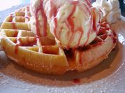 A picture of ice cream waffle