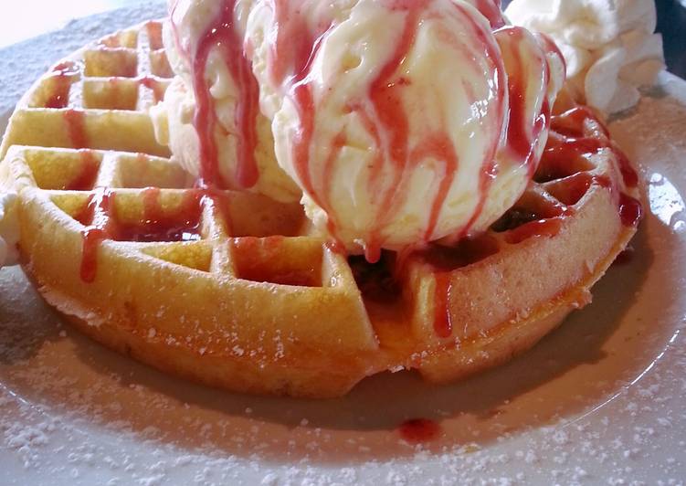 Easy Way to Make Tasty Berrilicous Waffles Topped with Icecream