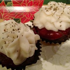 A picture of Mini Meatloaf Cupcakes with Sweet and Spicy Sauce.