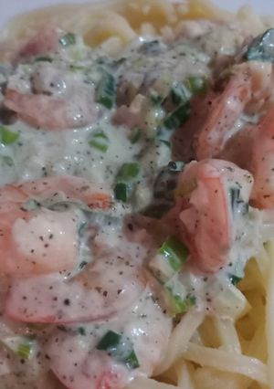 Una foto de Langostinos a la crema