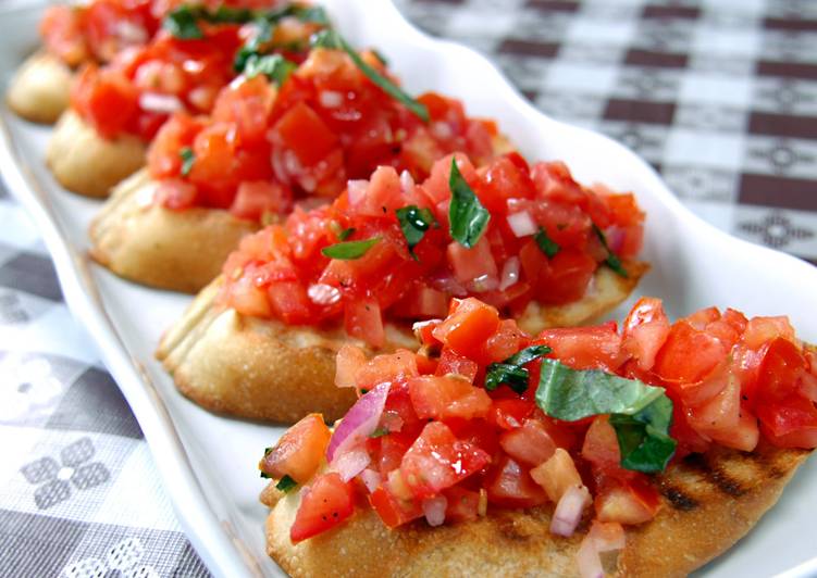 Steps to Prepare Quick Bruschetta w/ Goat Cheese on Crackers