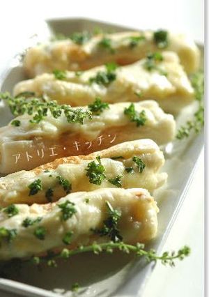 A picture of Remake Pizza-style Chikuwa and Potato Salad.