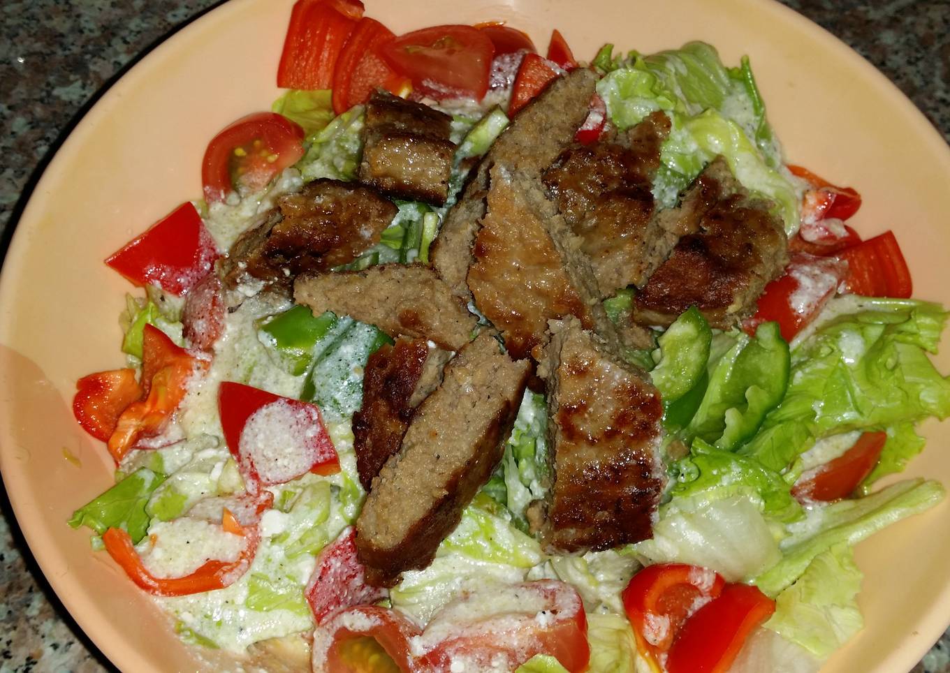 Caesar saled with beef and a twist