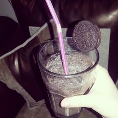 A picture of Oreo's milkshake.