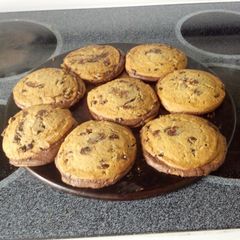 A picture of Simple Peanut Butter Chocolate Chip Cookie Sandwich.
