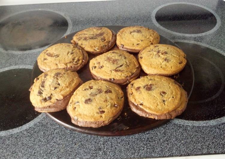 Step-by-Step Guide to Prepare Super Quick Homemade Simple Peanut Butter Chocolate Chip Cookie Sandwich