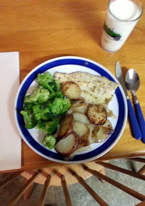 A picture of Lemon pepper baked trout.