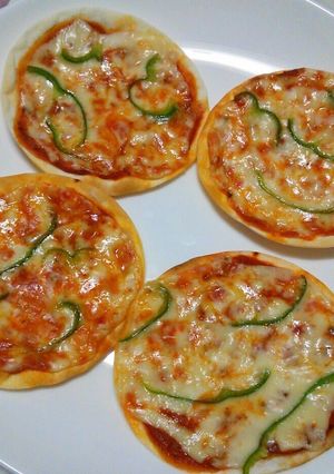 A picture of Quick Gyoza Wrapper Pizza.