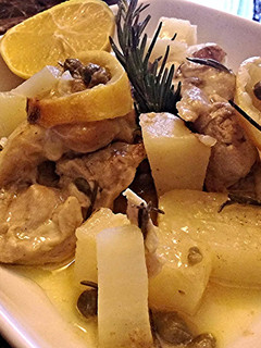 A picture of Lemon Rosemary Roasted Chicken and Potato.