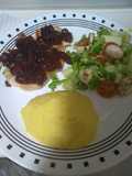 Pechuga a la plancha con salsa de arándanos