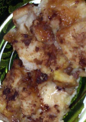 A picture of Cinnamon Bun Bread Pudding.