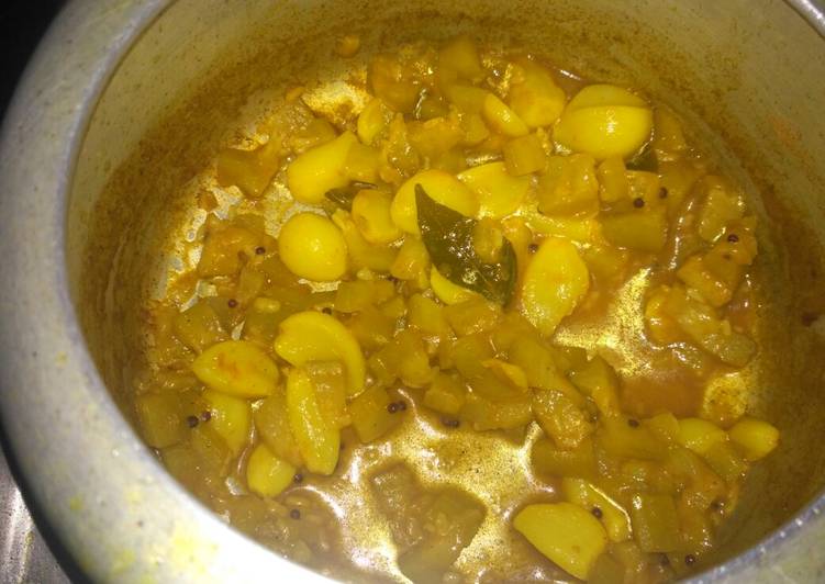 Steps to  Garlic and bottle gourd curry