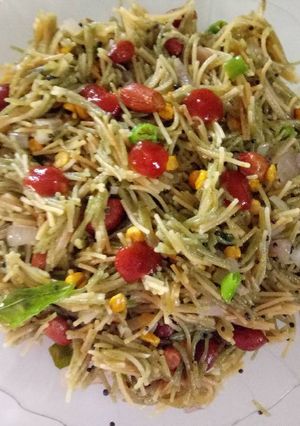 A picture of Mint Vermicelli upma.