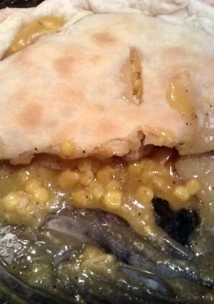 A picture of Chicken pot pie for the picky man.