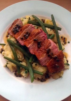 A picture of Vickys Duck Breast with Whisky & Passionfruit Sauce DF EF SF NF.