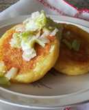 Torticas de Papa y Queso Rellenas con Ajo Porro