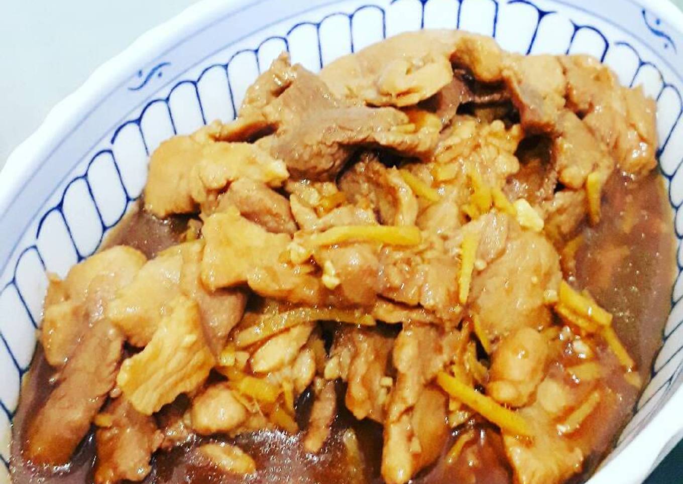 Cah daging babi dengan jahe