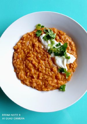Una foto de Curry de lentejas rojas